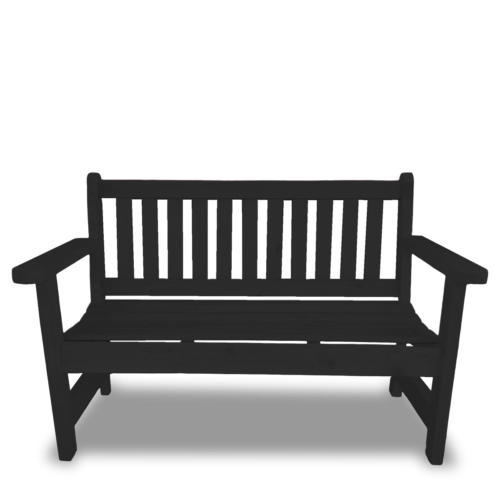 black patio bench