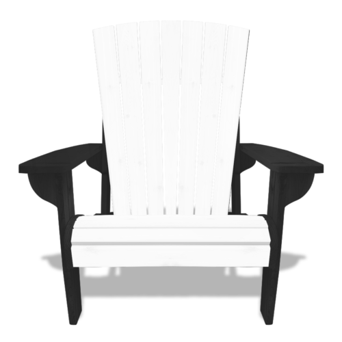 white and black adirondack chair
