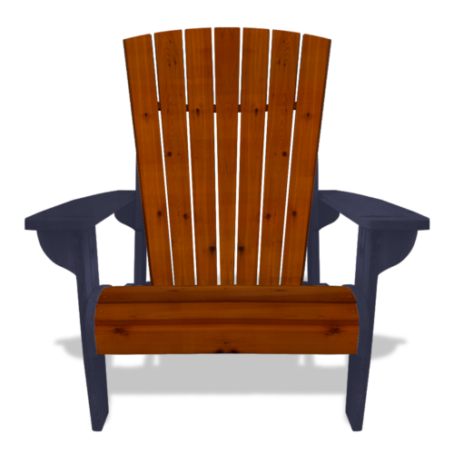 blue and cedar adirondack chair