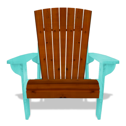 cedar and teal adirondack chair