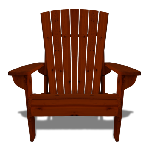 red cedar stained adirondack chair