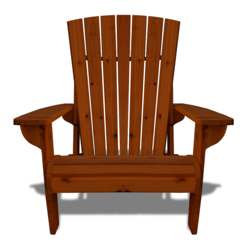 redwood stained adirondack chair