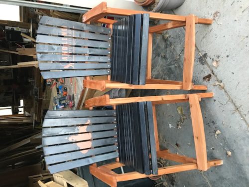 custom cedar adirondack pub height chairs